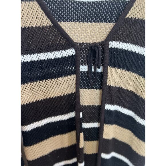 Vintage Y2K Rave Womens Knit Sweater Cardigan Duster Size M Striped Coachella - Picture 3 of 14